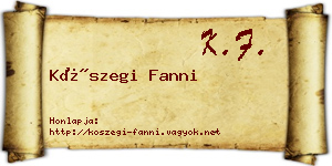 Kőszegi Fanni névjegykártya